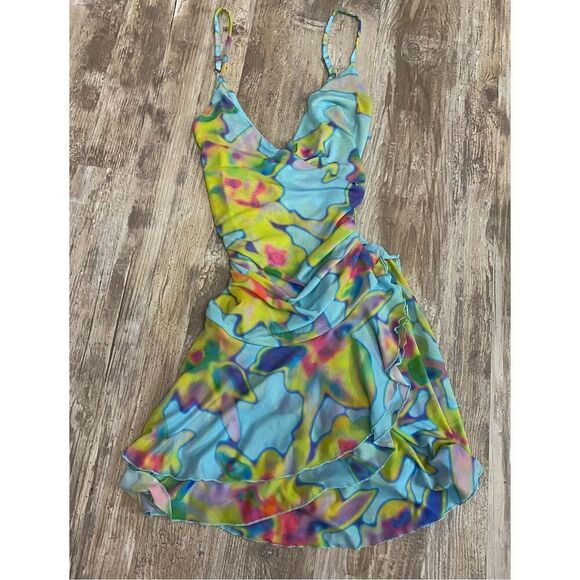 Silence + Noise Urban Outfitters Tie Dye Mini Dress Sz S - Picture 1 of 7
